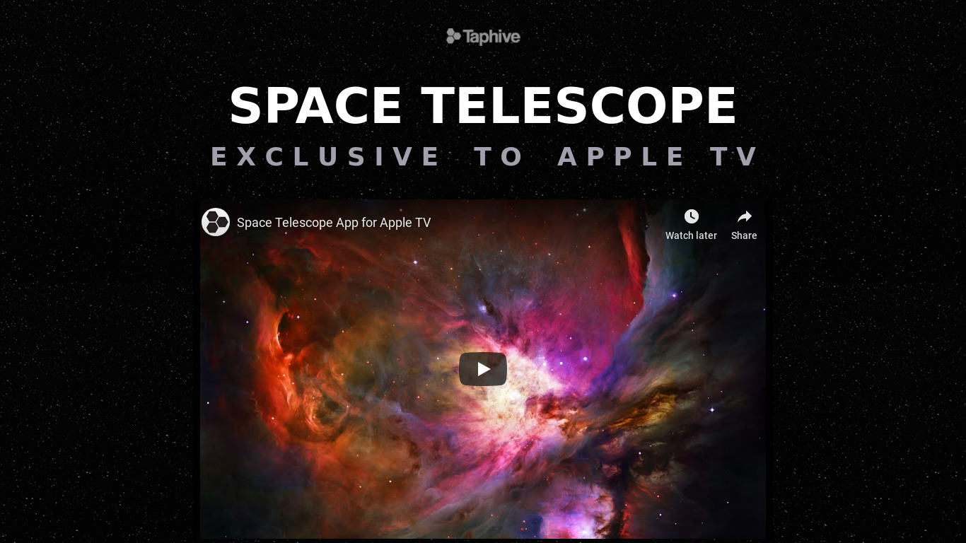Space Telescope Landing page