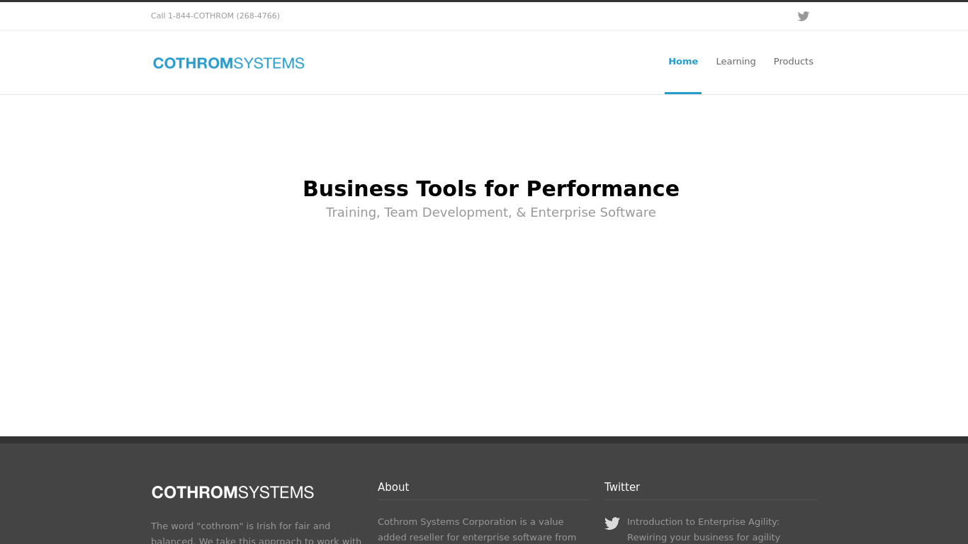 Cothrom Systems Corporation Landing page