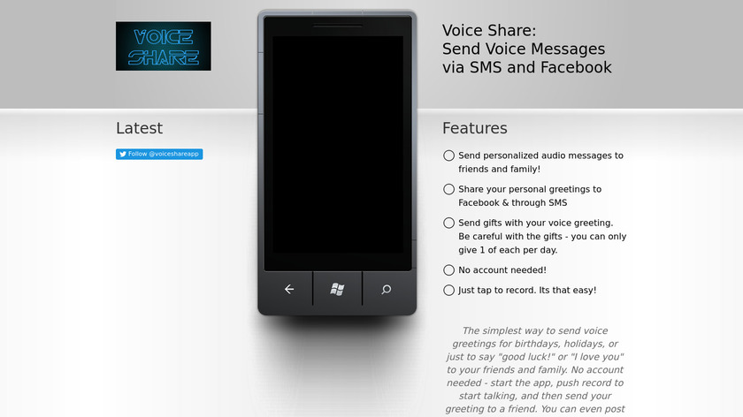 Voice Share Landing Page
