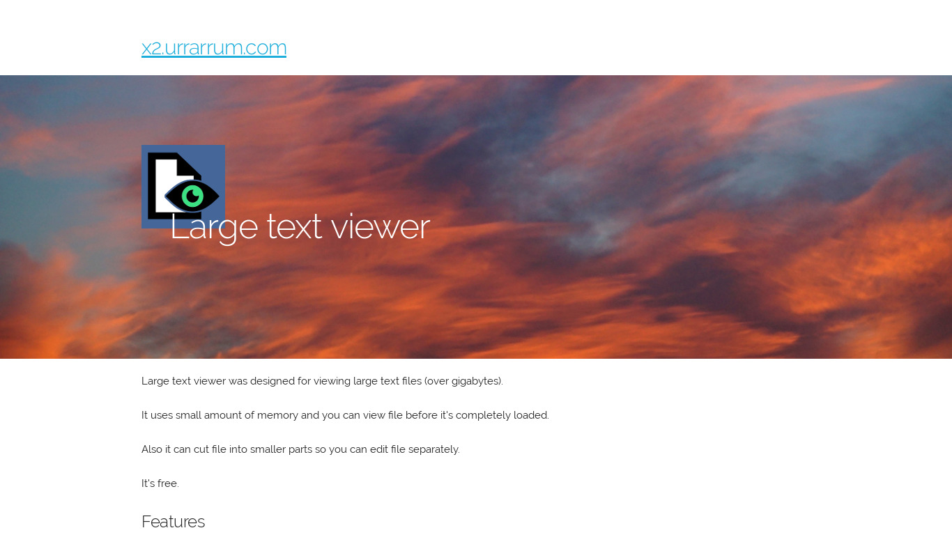 Large text viewer Landing page