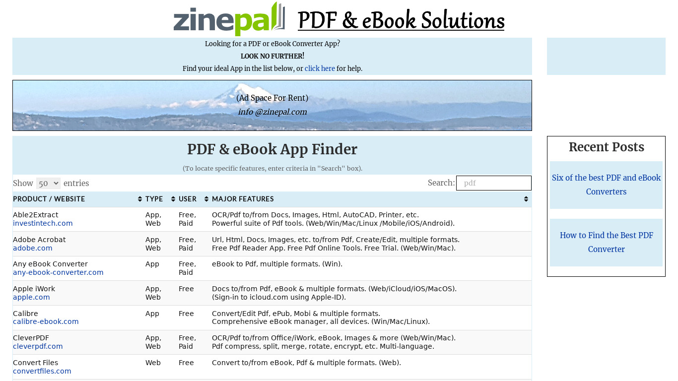 Zinepal Landing page