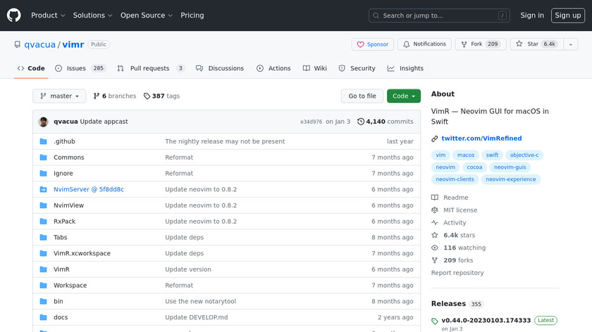 VimR.org Landing Page