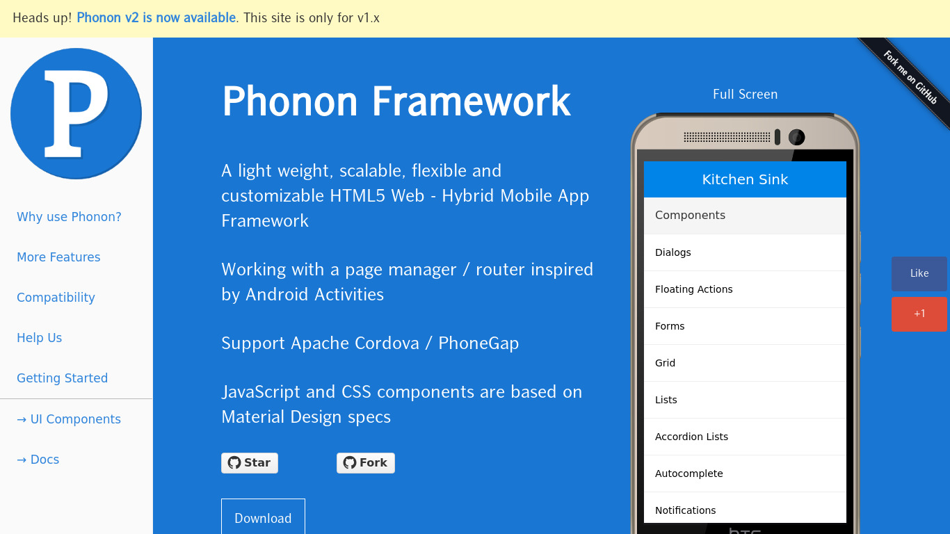 Phonon Framework Landing page