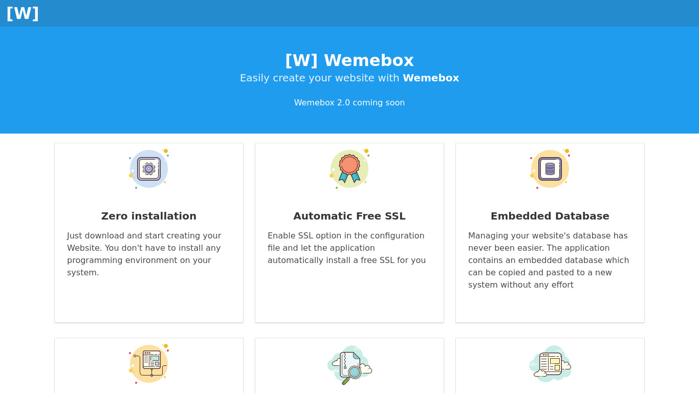 Wemebox Landing page