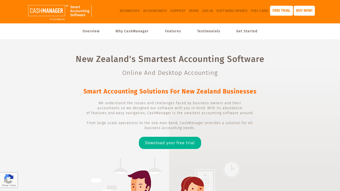 CashManager Accounting Software Landing page