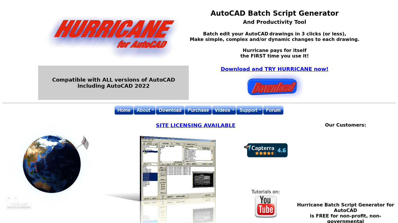 Hurricane for AutoCAD Landing page