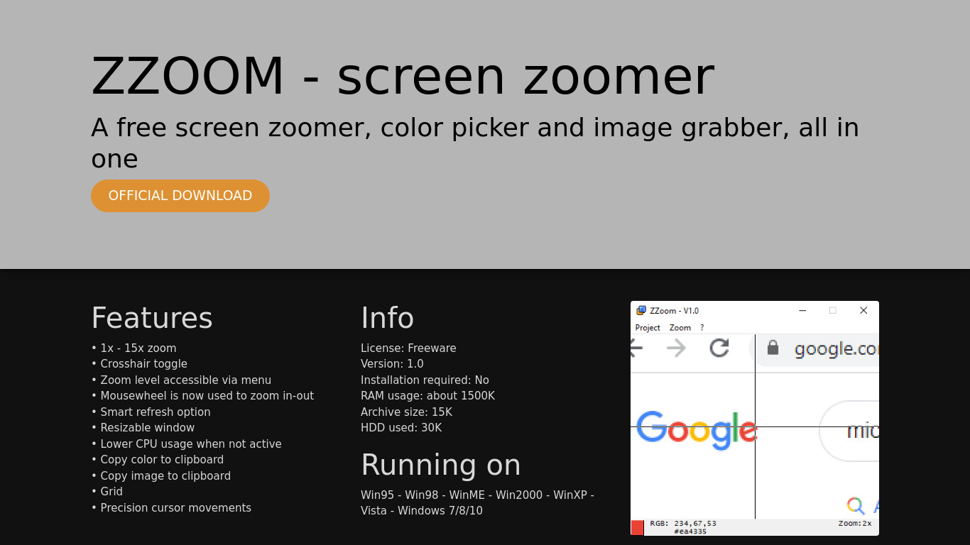 Zzoom Landing page