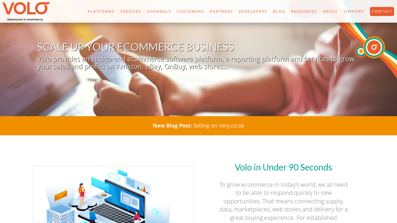 Volo Commerce Landing page