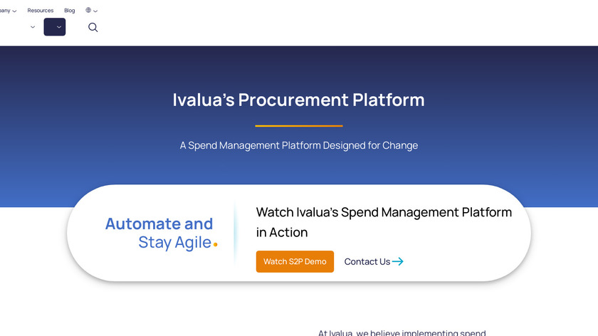 Ivalua Procurement Solution Landing Page