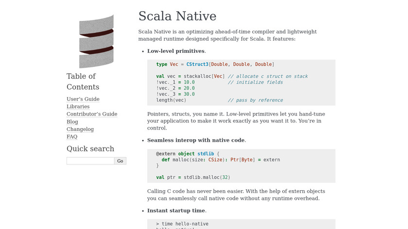 Scala Native Landing Page