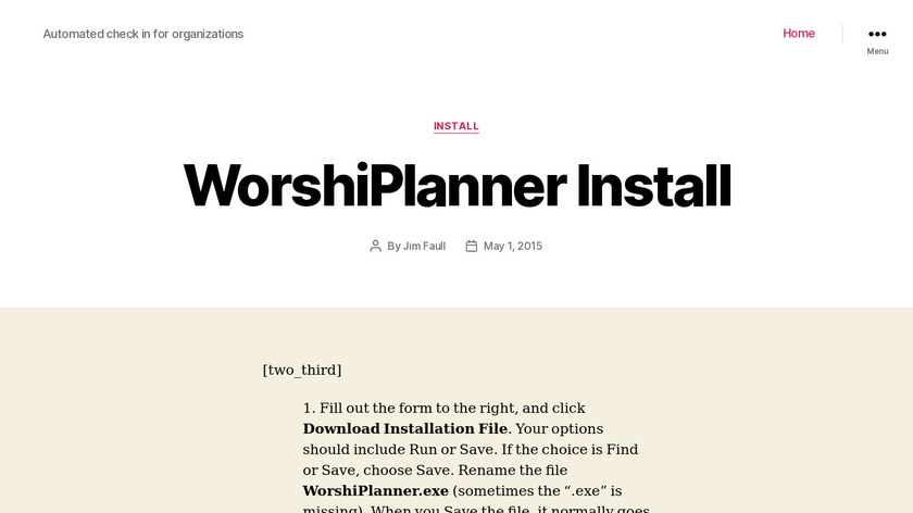 WorshiPlanner Landing Page