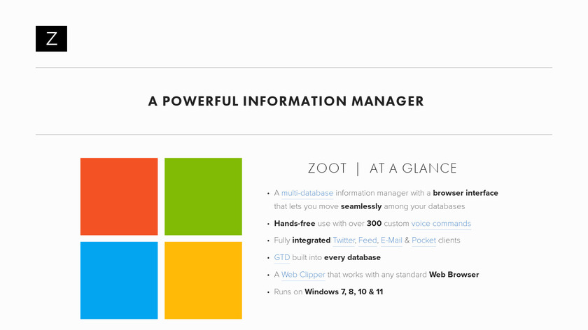 Zoot XT Landing Page