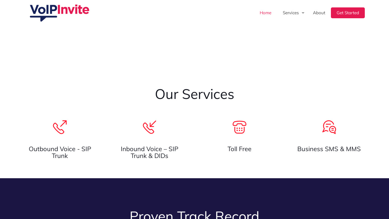 VoipInvite Landing page