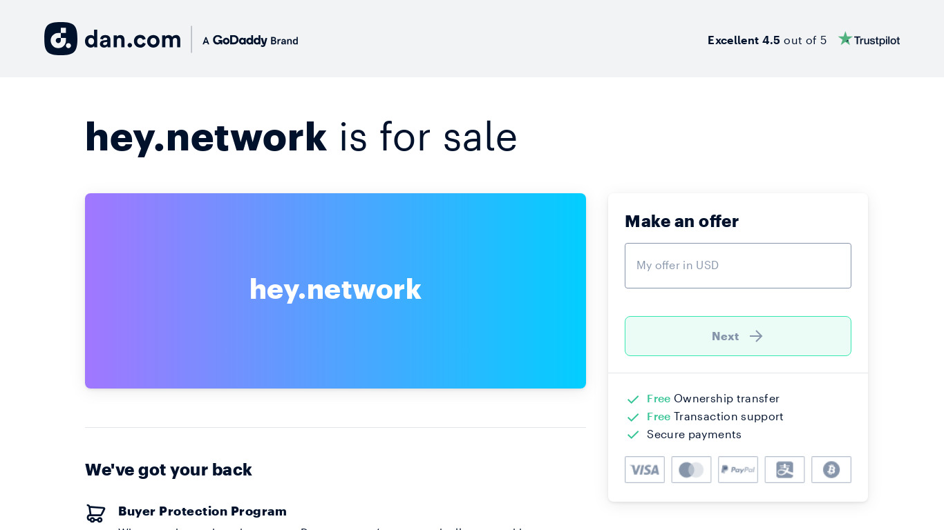 Hey-Network Landing page