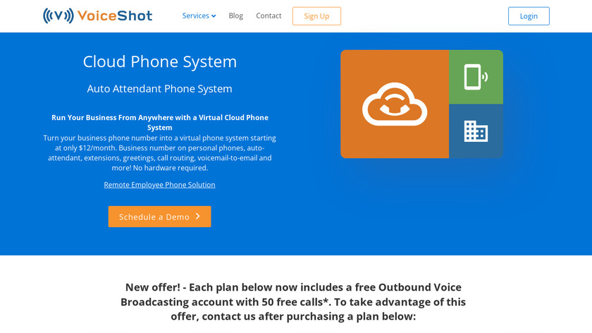 ViceShot Virtual Receptionist PBX Landing Page