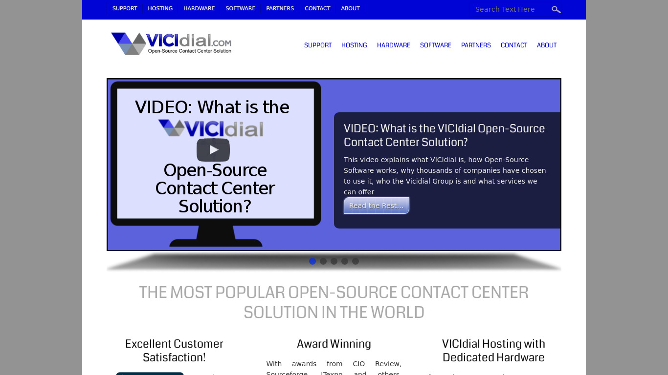 VICIdial Contact Center Suite Landing page