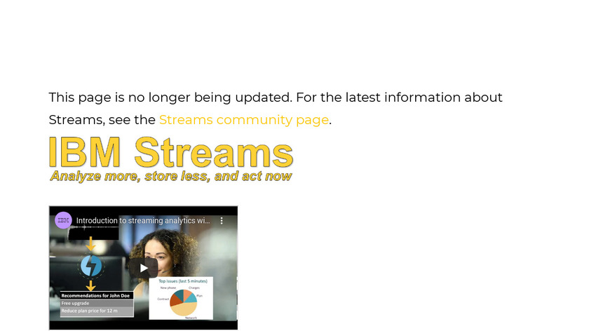 IBM Streams Landing Page