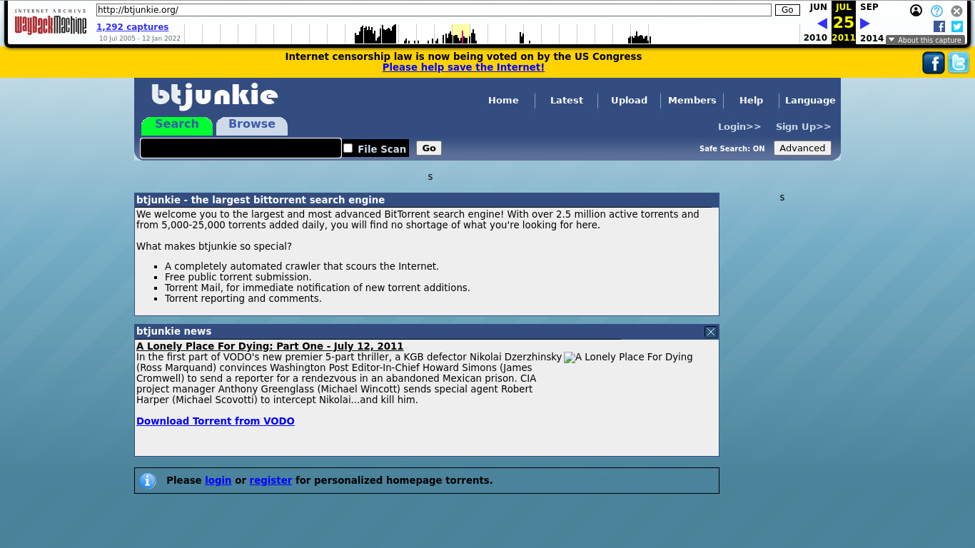btjunkie Landing page