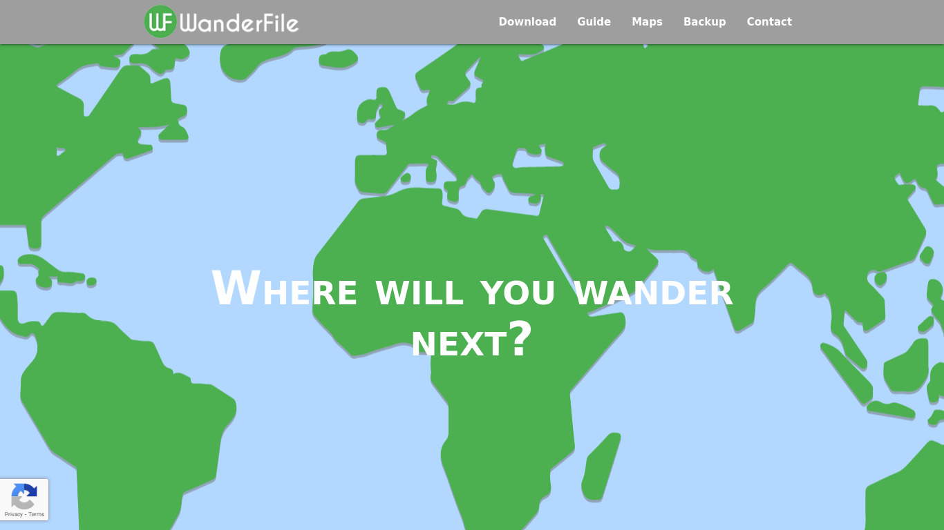 Wanderfile Landing page