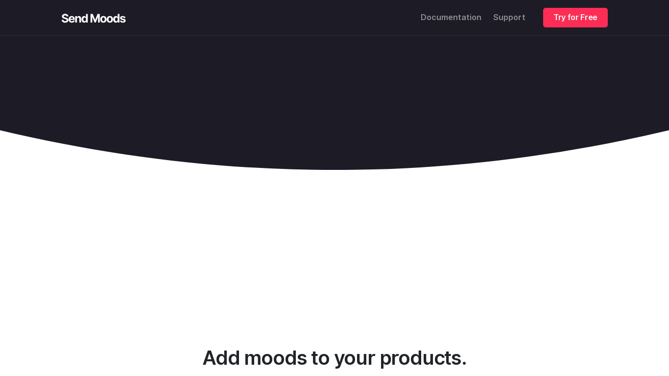 Send Moods Landing page