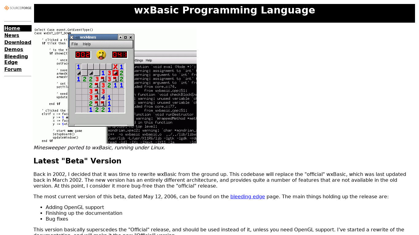 wxBasic Landing page