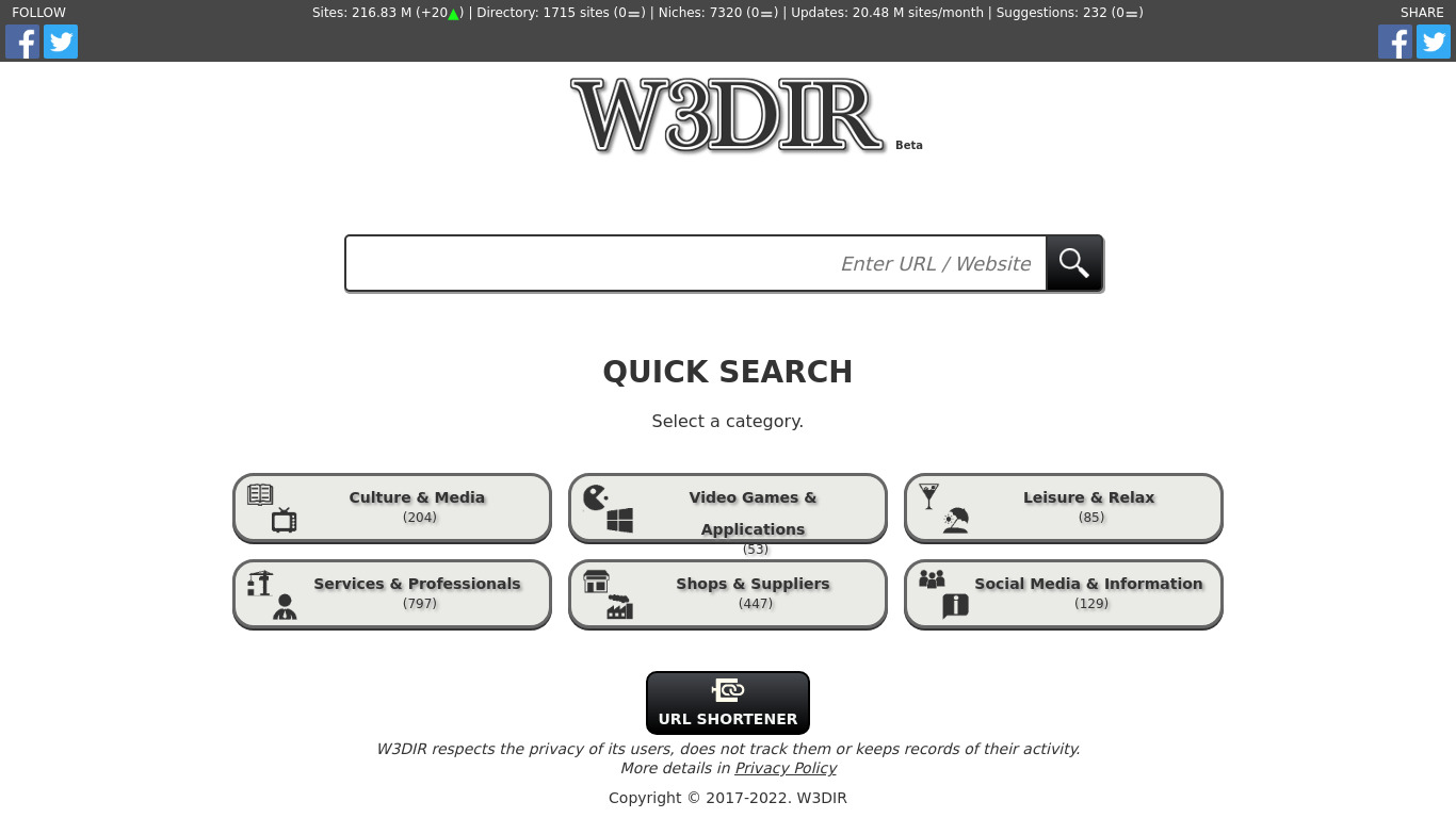 W3DIR Landing page