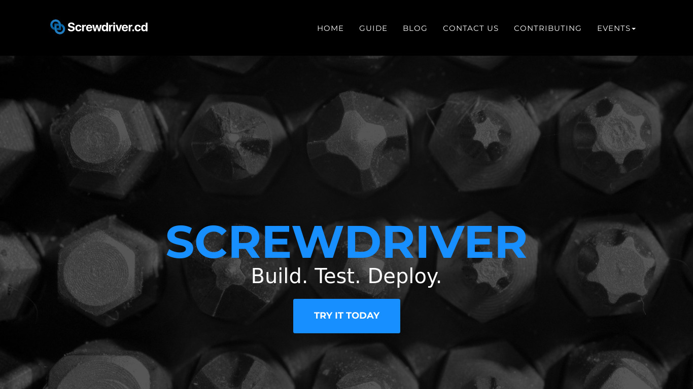 Screwdriver Landing page