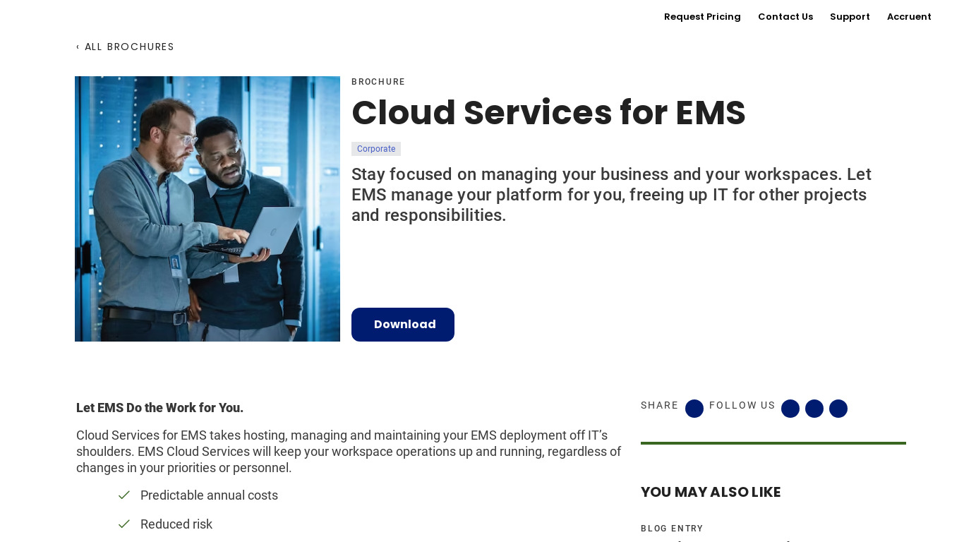 Cloud EMS Landing page