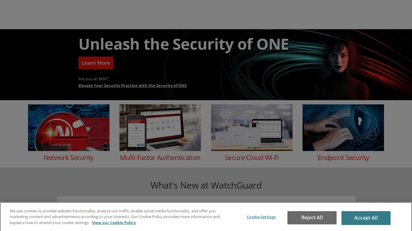 WatchGuard Landing page