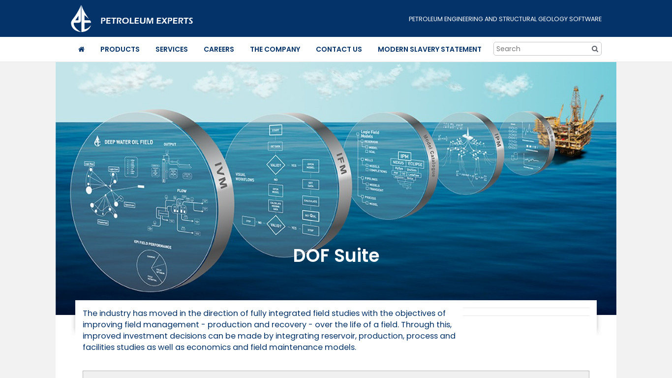 DOF Product Suite Landing page