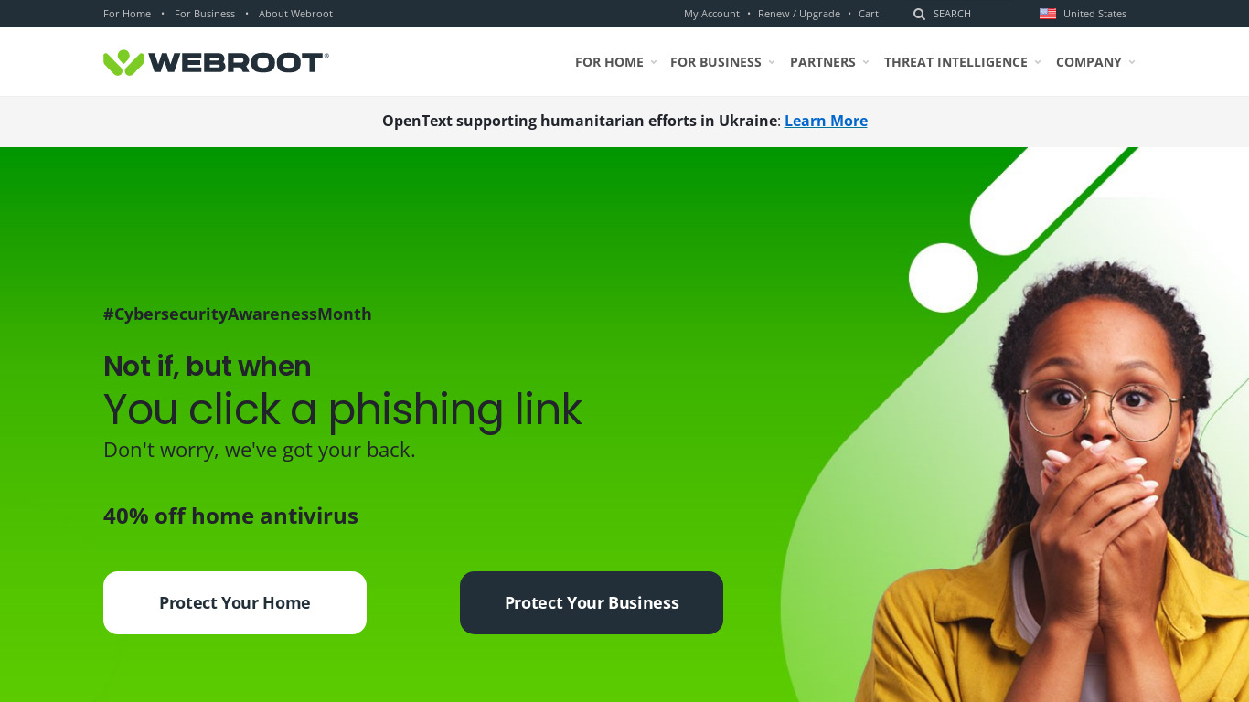 Webroot Landing page