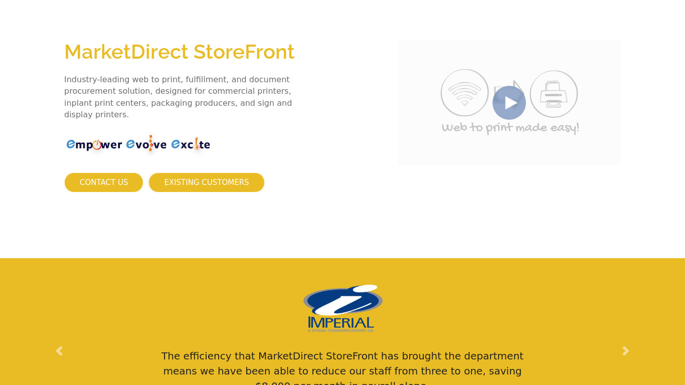 EFI Digital StoreFront Landing page