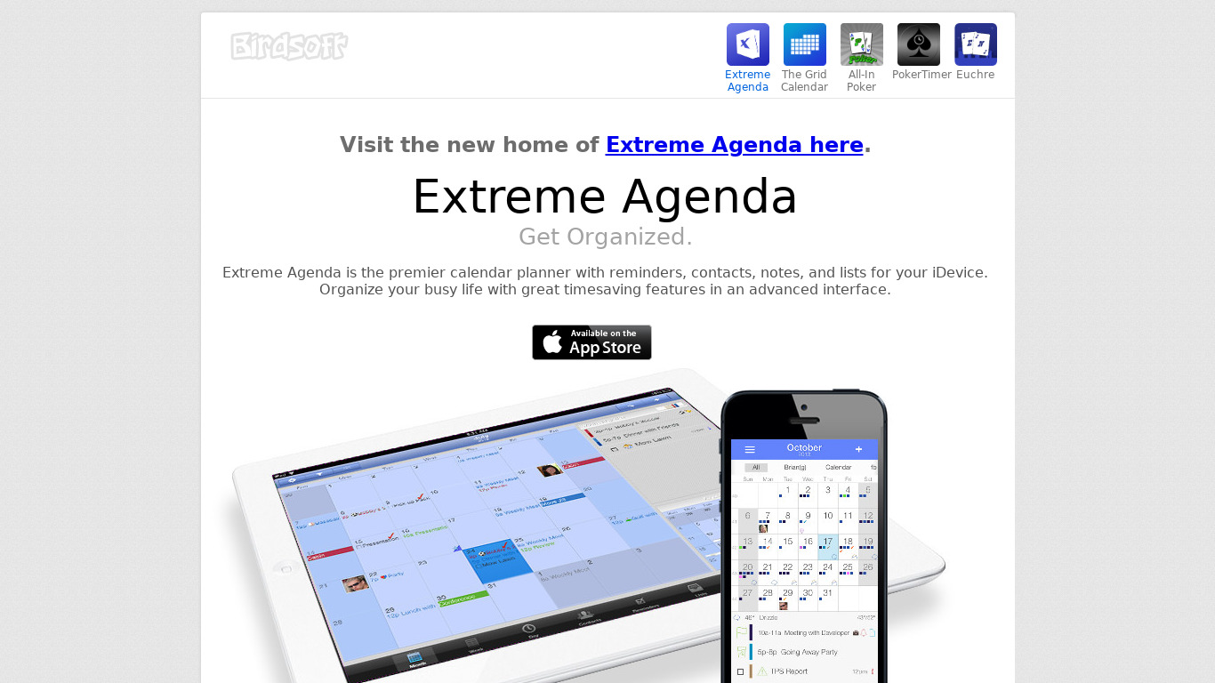 Extreme Agenda Landing page