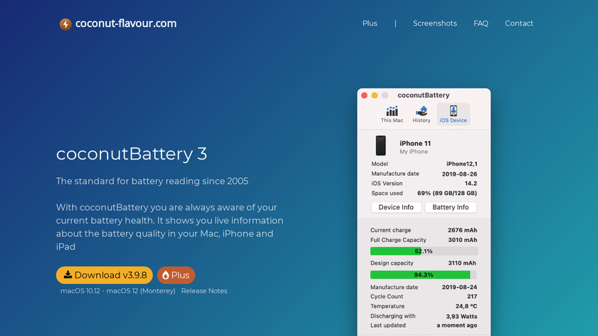 coconutBattery Landing Page