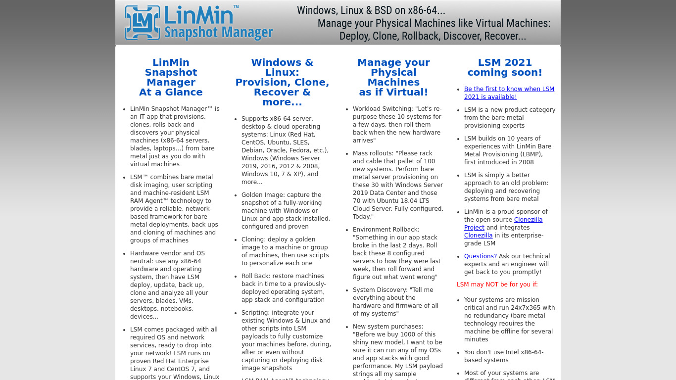 LinMin Landing page