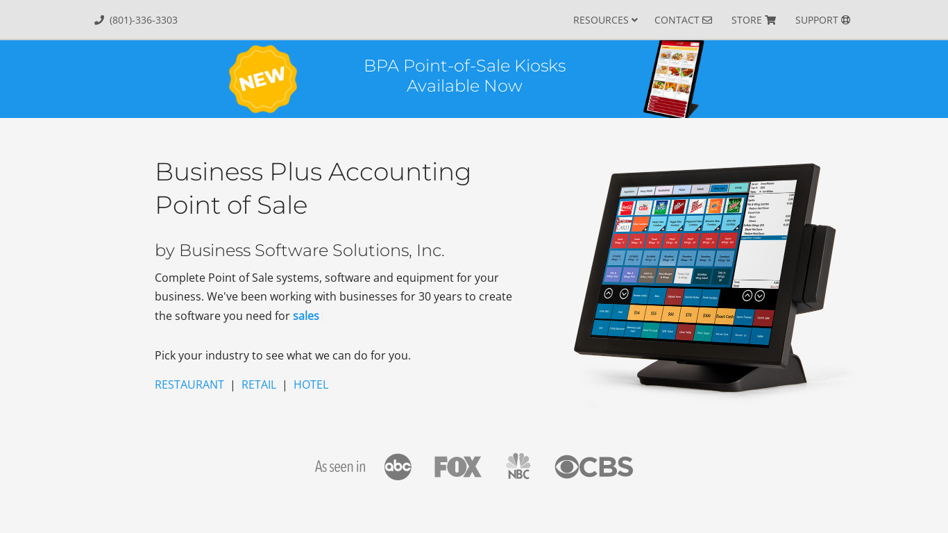 Business Software Solutions Landing page