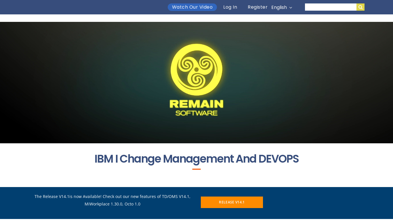 Remain Software Landing page