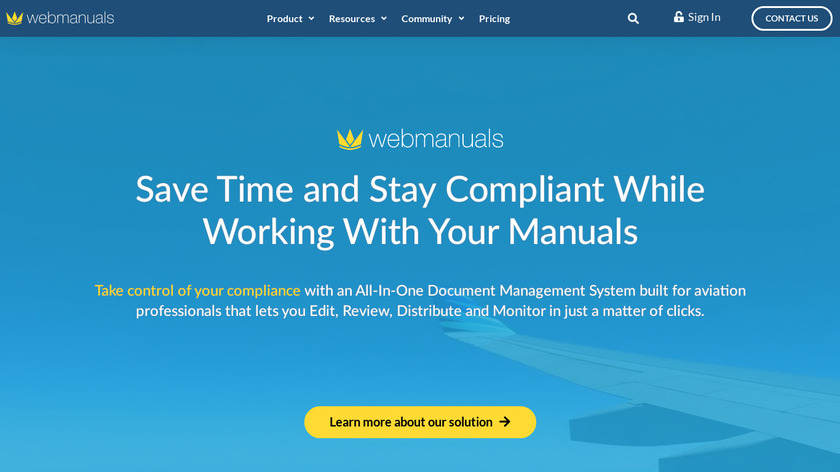 WebManuals.aero Landing Page