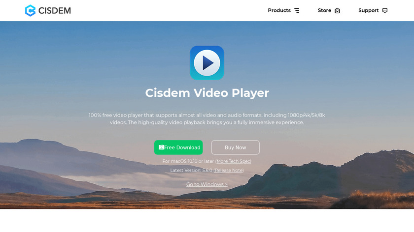 Cisdem Video Player Landing Page