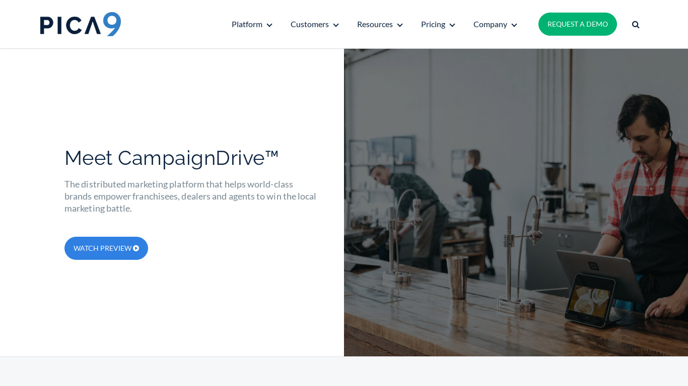 CampaignDrive by Pica9 Landing page