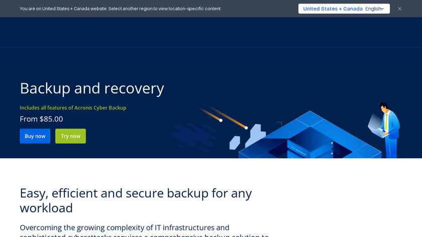 Acronis Backup and Recovery Landing Page