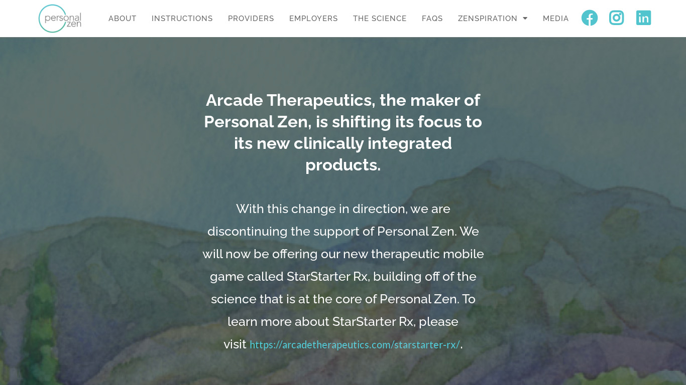 Personal Zen Landing page