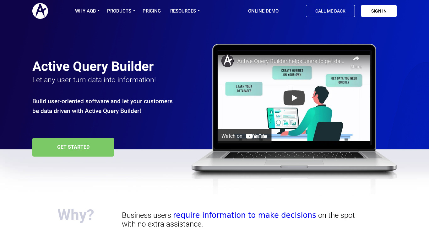 Active Query Builder Landing page