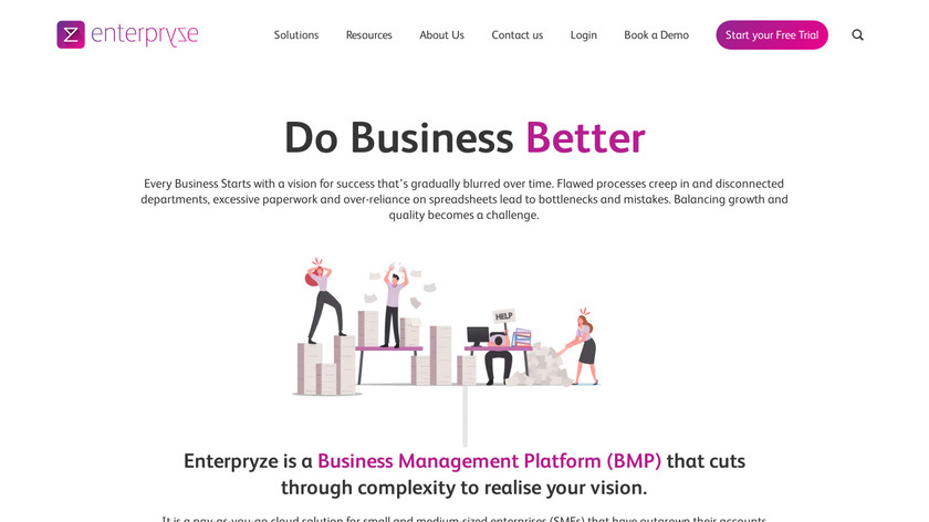 Enterpryze for Business One Landing Page