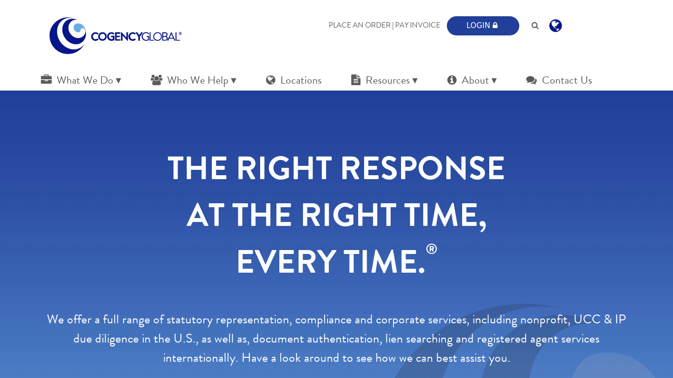 National Corporate Research Landing page