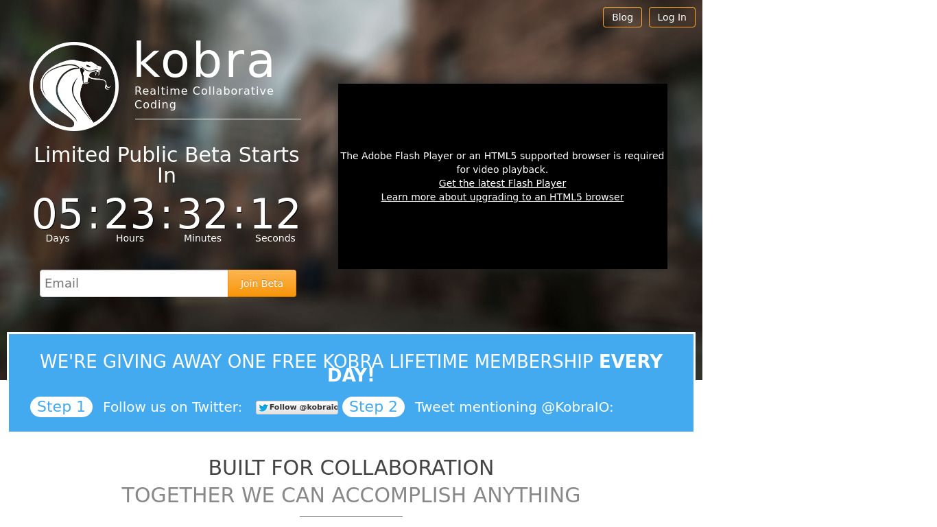 Kobra.io Landing page