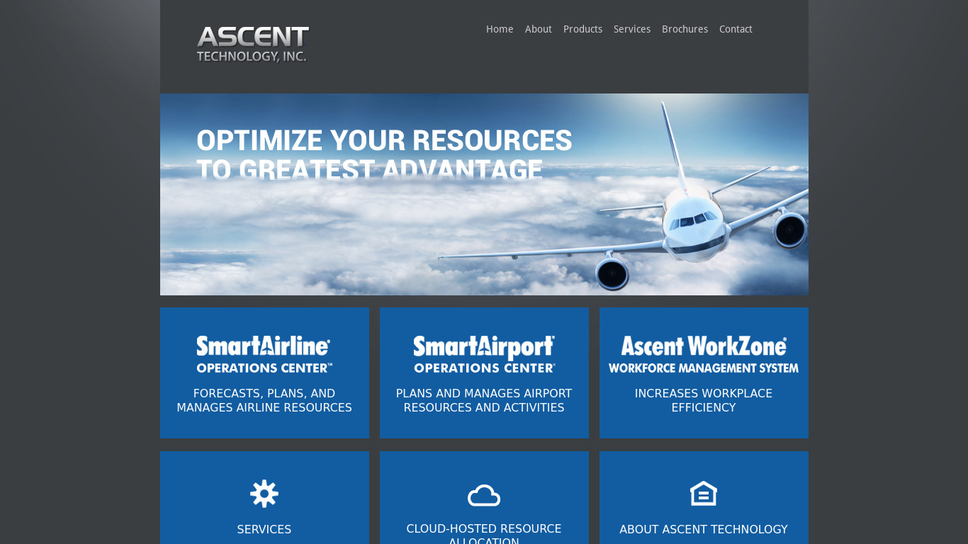 Ascent WorkZone Landing page