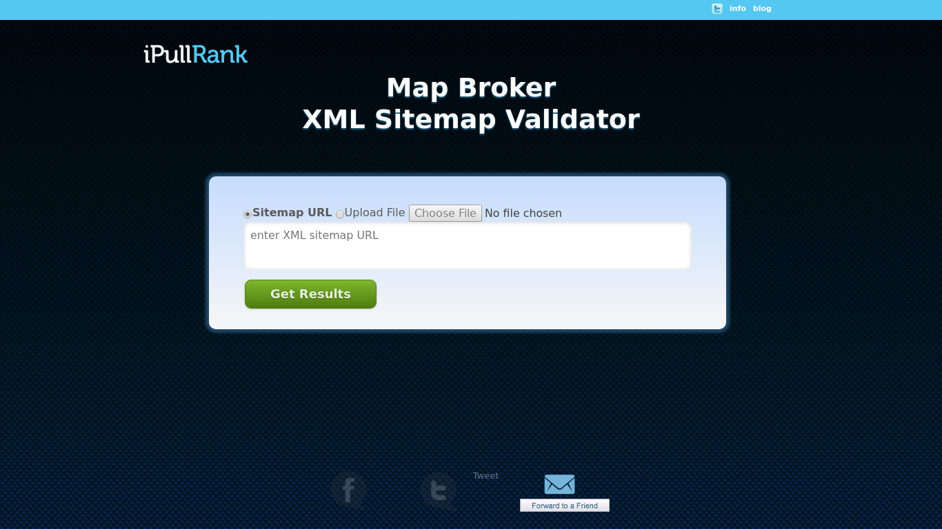 Map Broker XML Sitemap Validator Landing page