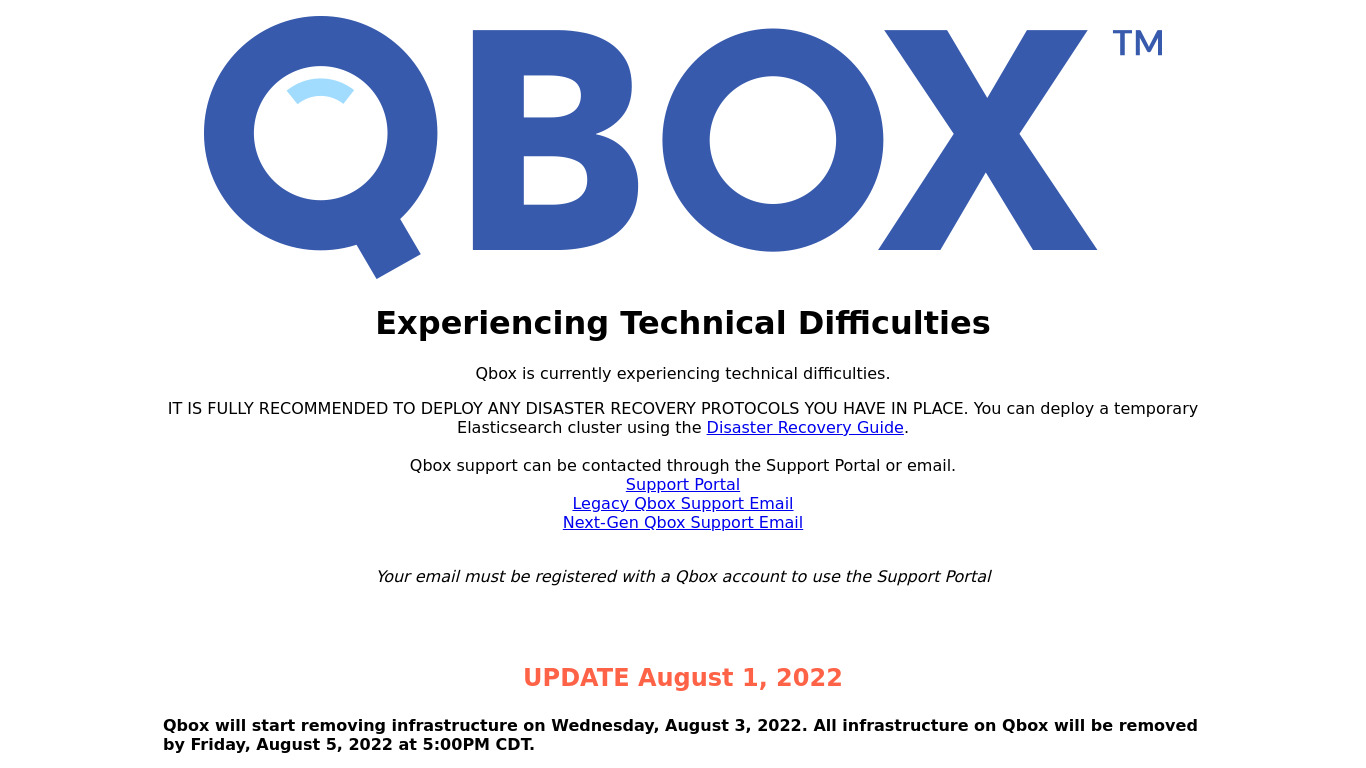 Qbox.io Landing page