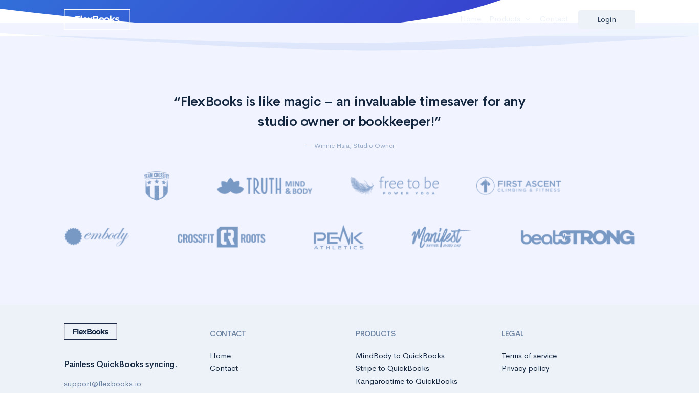 Flexbooks Landing page